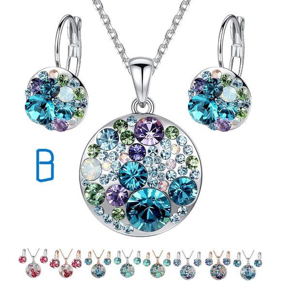 New Ocean Bubble Women's Crystal Jewelry Set Costume Fashion Pendant Nec… - Picture 3 of 12